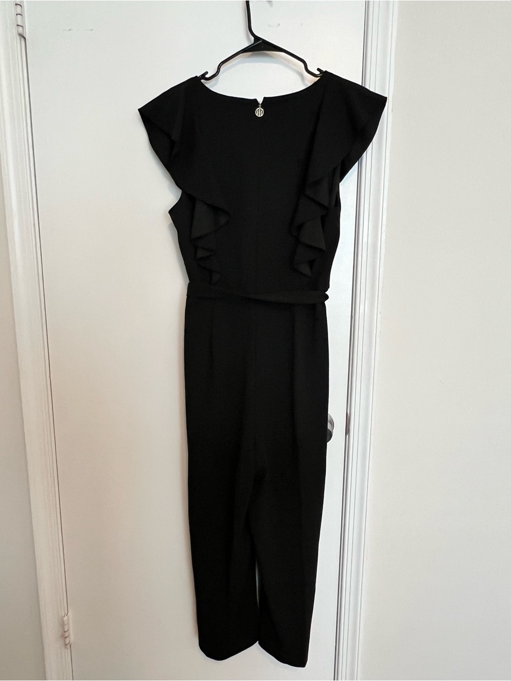 Tommy Hilfiger Black Ruffle-Shoulder Jumpsuit